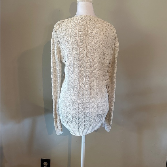 LOFT Cream Textured Knit Sweater - Picture 4 of 4